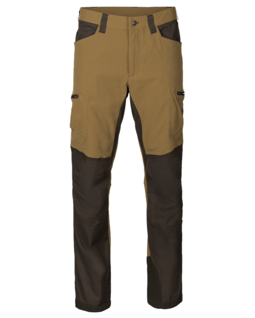 Shadow Brown Golden Brown Coloured Harkila Ragnar Trousers on white background #colour_shadow-brown-golden-brown