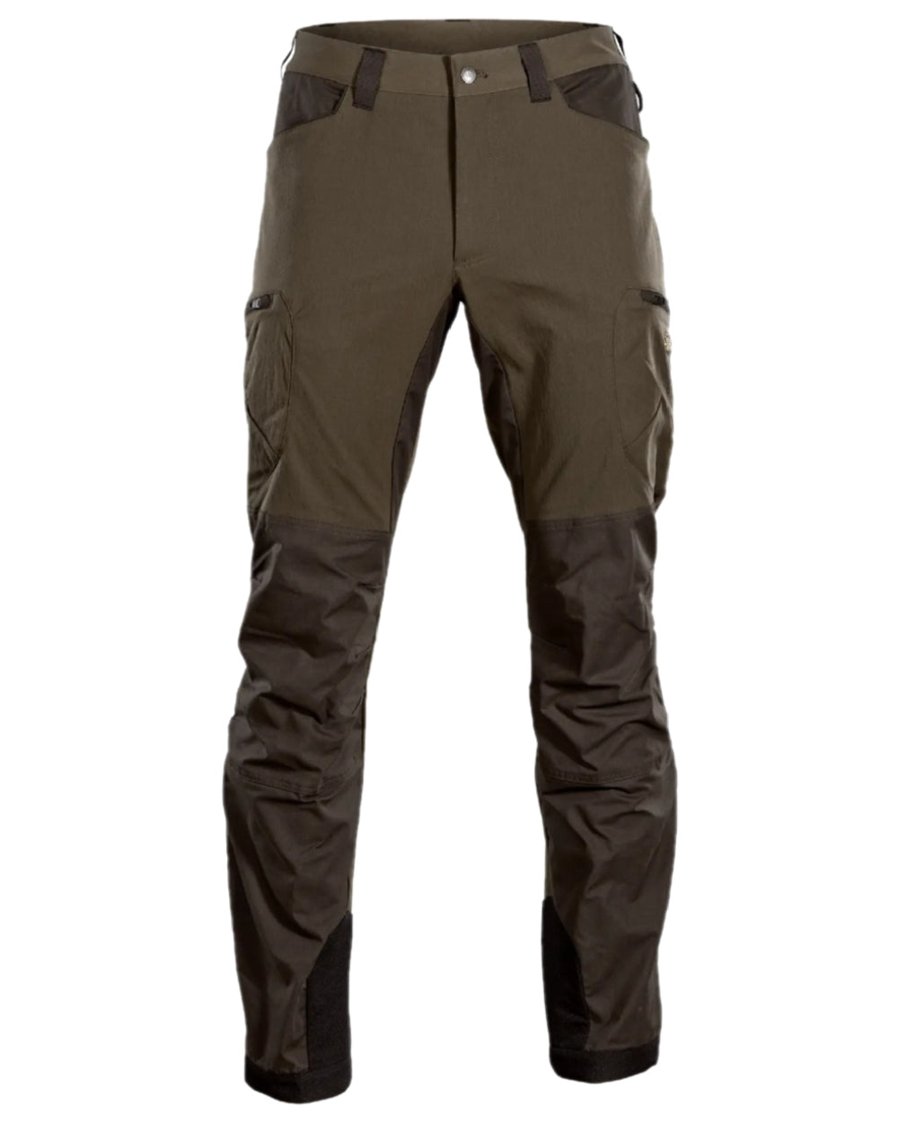 Willow Green Shadow Grey Coloured Harkila Ragnar Trousers on white background #colour_willow-green-shadow-grey