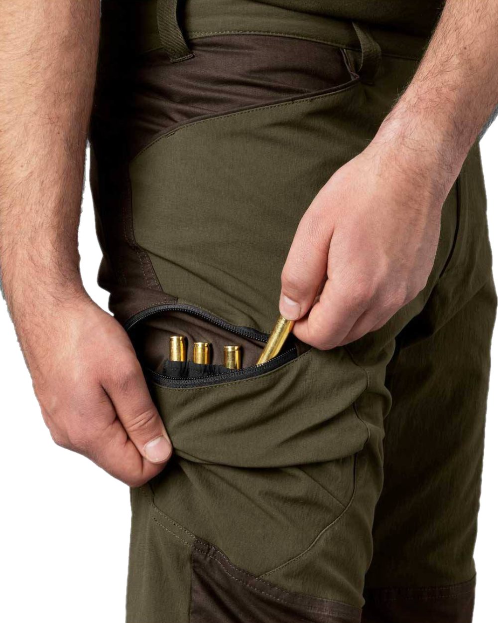 Willow Green Coloured Harkila Ragnar Trousers on white background #colour_willow-green