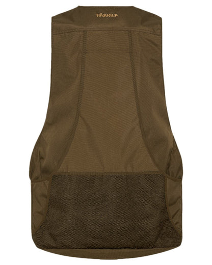 Warm Olive Coloured Harkila Retrieve Dummy Waistcoat on white background #colour_warm-olive