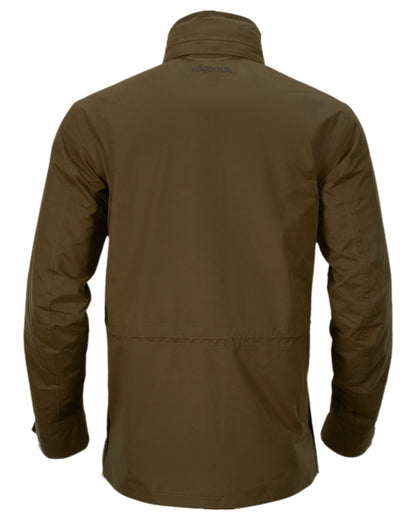 Warm Olive Coloured Harkila Retrieve Jacket on white background #colour_warm-olive