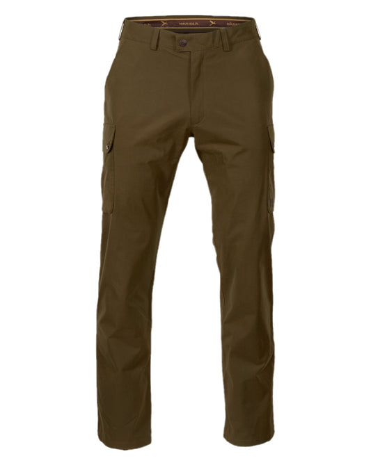 Warm Olive Coloured Harkila Retrieve Trousers on white background #colour_warm-olive