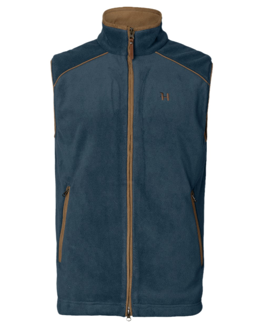 Blue Coloured Harkila Sandhem 200 Fleece Waistcoat on white background #colour_blue