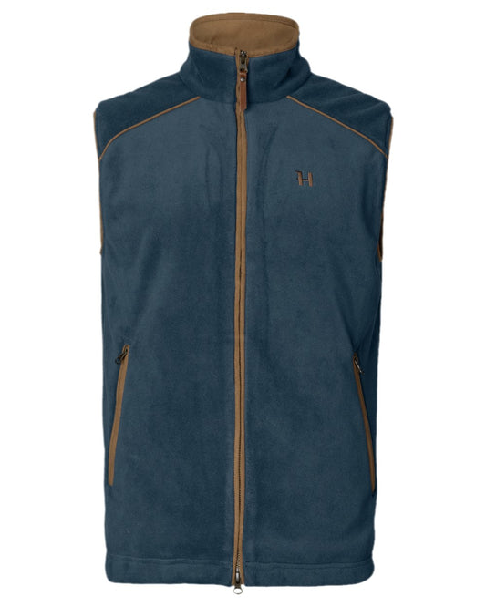 Blue Coloured Harkila Sandhem 200 Fleece Waistcoat on white background #colour_blue