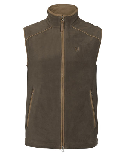Demitasse Brown Coloured Harkila Sandhem 200 Fleece Waistcoat on white background #colour_demitasse-brown