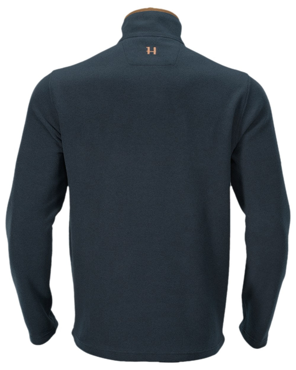 Dark Navy Melange Coloured Harkila Sandhem Fleece Pullover on white background #colour_dark-navy-melange