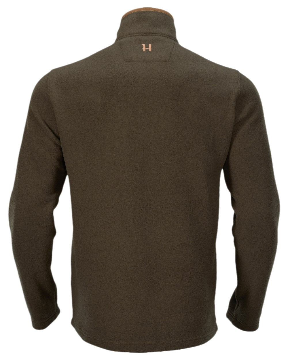 Willow Green Melange Coloured Harkila Sandhem Fleece Pullover on white background #colour_willow-green-melange