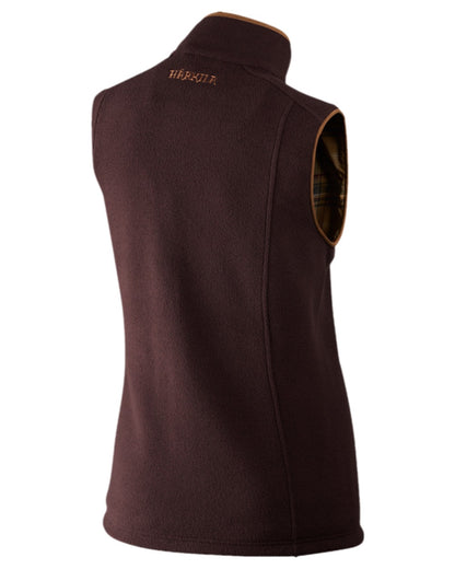Dark Port Melange Coloured Harkila Sandhem Lady Fleece Waistcoat on white background #colour_dark-port-melange