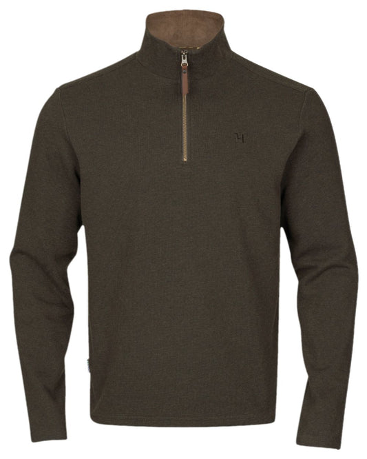 Willow Green coloured Harkila Sandhem Pro HSP Pullover on white background #colour_willow-green