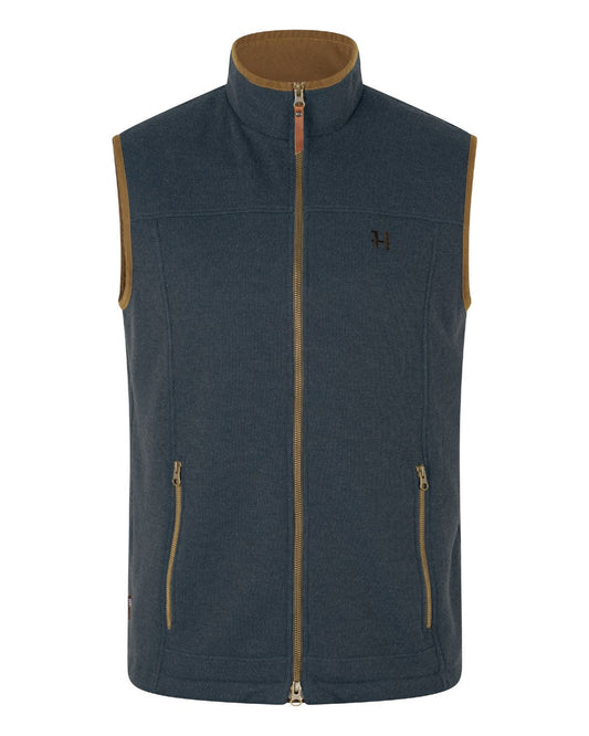 Dark Navy Coloured Harkila Sandhem Pro Waistcoat on White background #colour_dark-navy