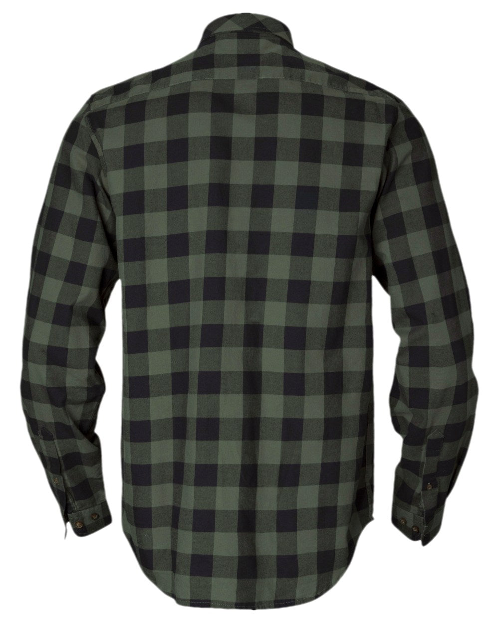 Green Check Coloured Harkila Scandinavian Long Sleeve Shirt on white background #colour_green-check