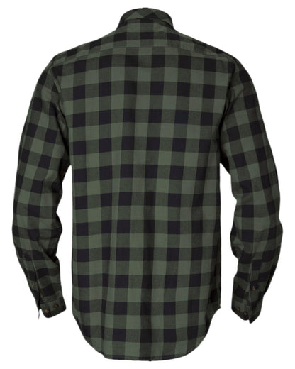 Green Check Coloured Harkila Scandinavian Long Sleeve Shirt on white background #colour_green-check