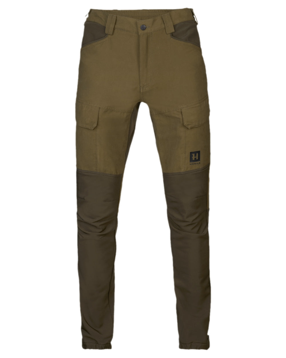 Dark Olive Willow Green Coloured Harkila Scandinavian Trousers on white background #colour_dark-olive-willow-green