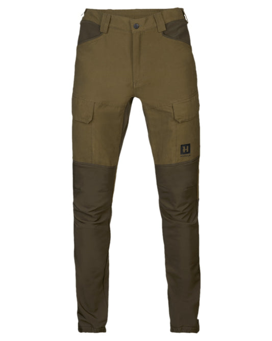 Dark Olive Willow Green Coloured Harkila Scandinavian Trousers on white background #colour_dark-olive-willow-green