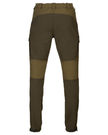 Dark Olive Willow Green Coloured Harkila Scandinavian Trousers on White background #colour_dark-olive-willow-green
