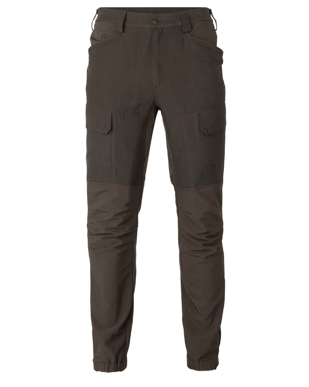 Shadow Brown Deep Brown coloured Harkila Scandinavian Trousers on white background #colour_shadow-brown-dark-brown