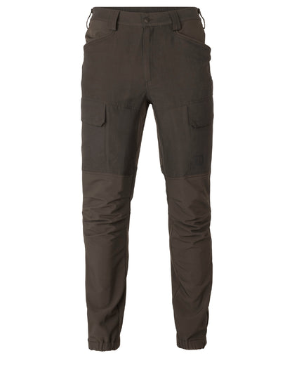 Shadow Brown Deep Brown coloured Harkila Scandinavian Trousers on white background #colour_shadow-brown-dark-brown