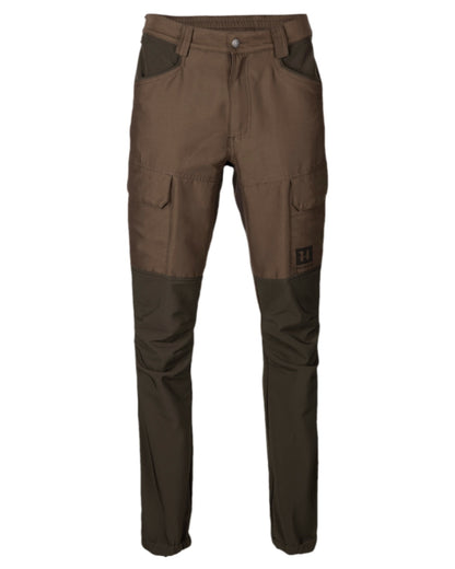 Slate Brown Shadow Brown Coloured Harkila Scandinavian Trousers on white background #colour_slate-brown-shadow-brown