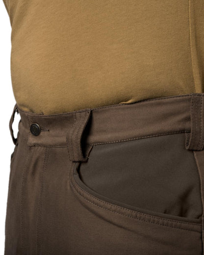 Slate Brown Shadow Brown Coloured Harkila Scandinavian Trousers on white background #colour_slate-brown-shadow-brown