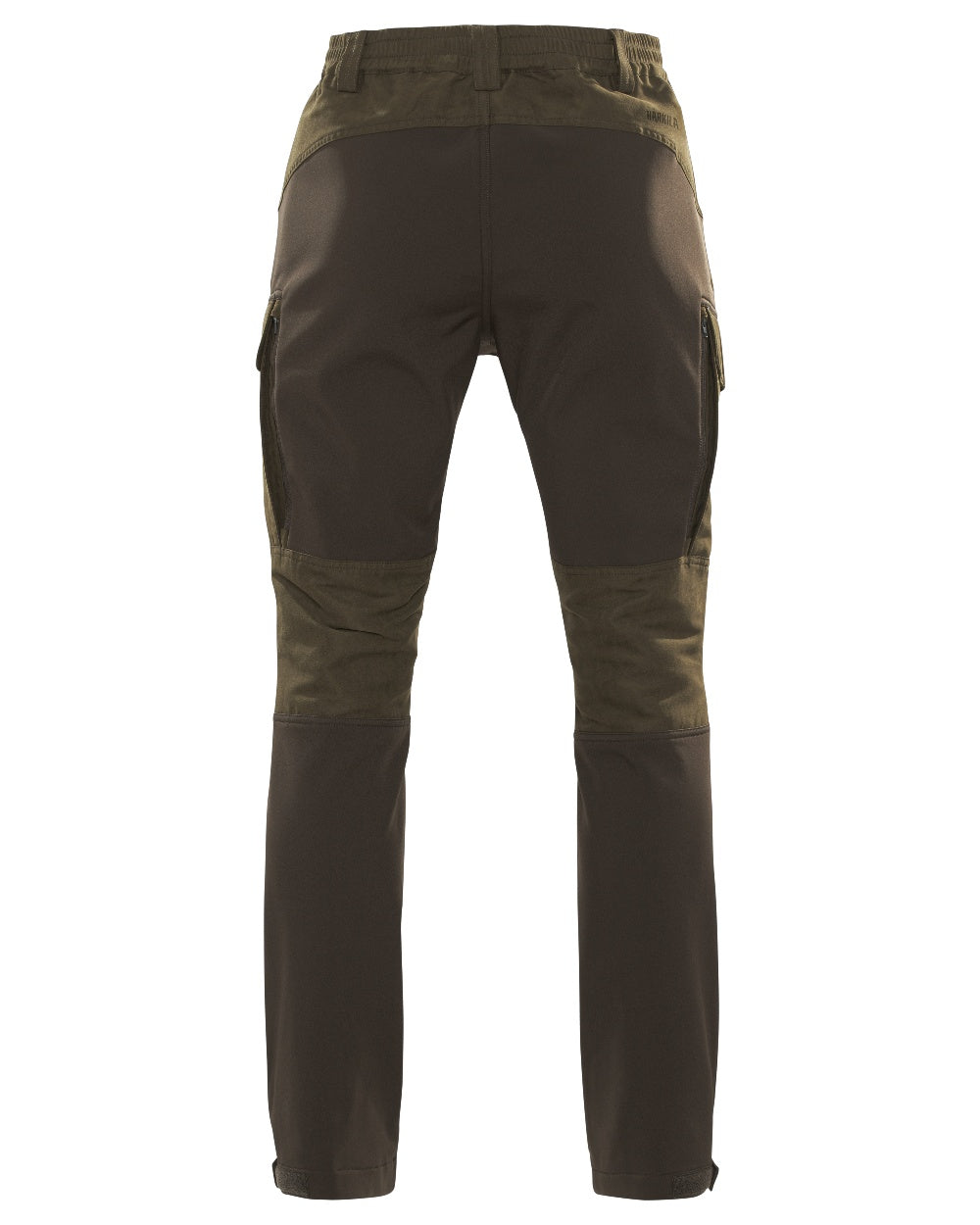 Willow Green Deep Brown Coloured Harkila Scandinavian Trousers on white background #colour_willow-green-deep-brown