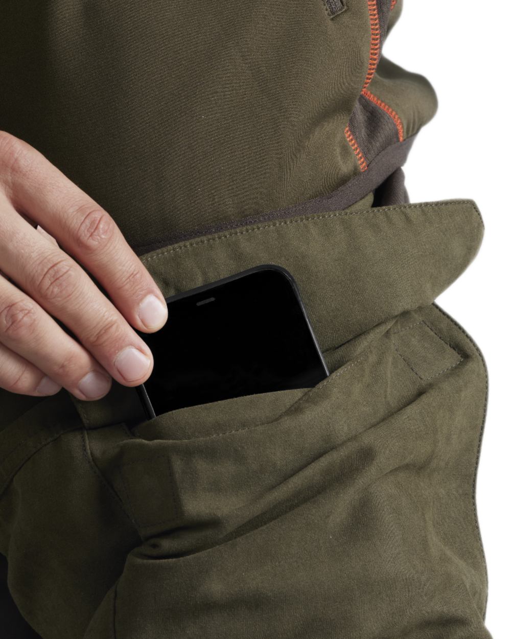 Willow Green Deep Brown Coloured Harkila Scandinavian Trousers on white background #colour_willow-green-deep-brown
