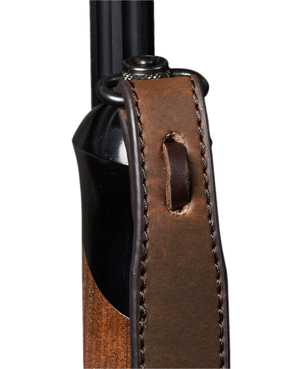 Dark Brown Coloured Harkila Shotgun Sling In Leather on white background #colour_dark-brown