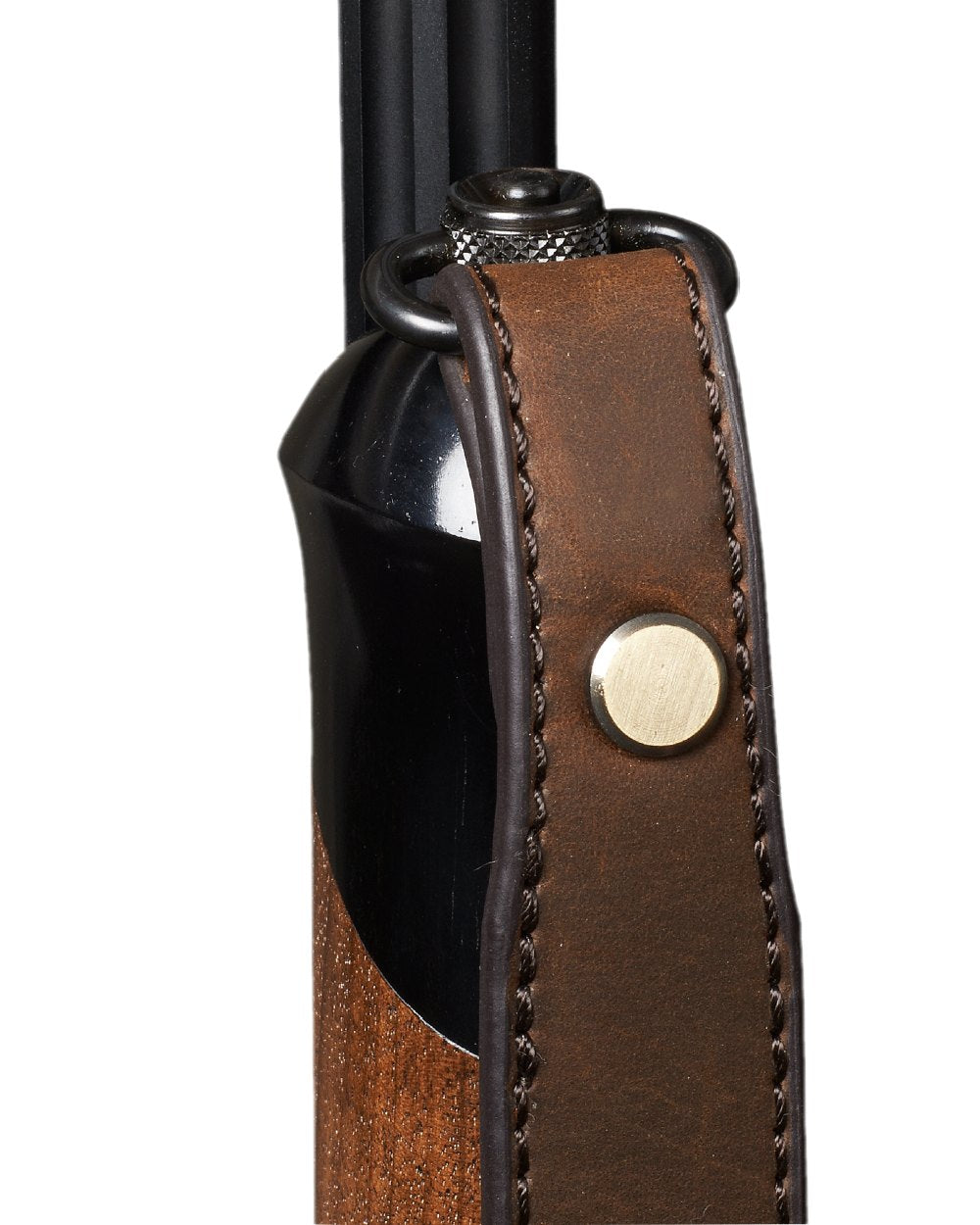 Dark Brown Coloured Harkila Shotgun Sling In Leather on white background #colour_dark-brown