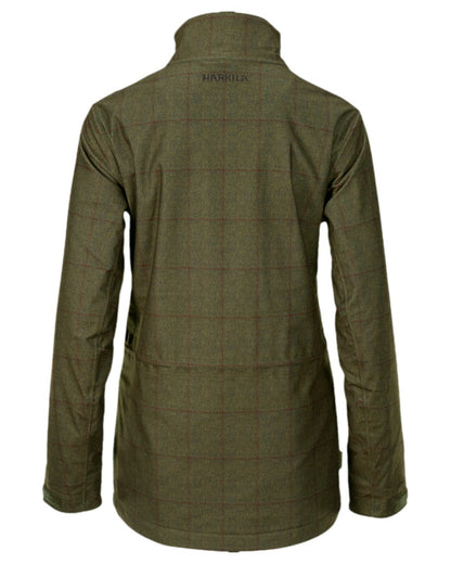 Willow Green Coloured Harkila Stornoway Shooting Lady Jacket on white background #colour_willow-green