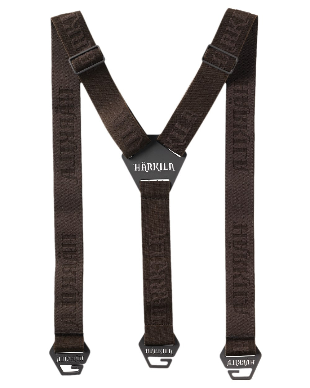 Willow Green Shadow Brown Coloured Harkila Tech Braces on white background #colour_willow-green-shadow-brown