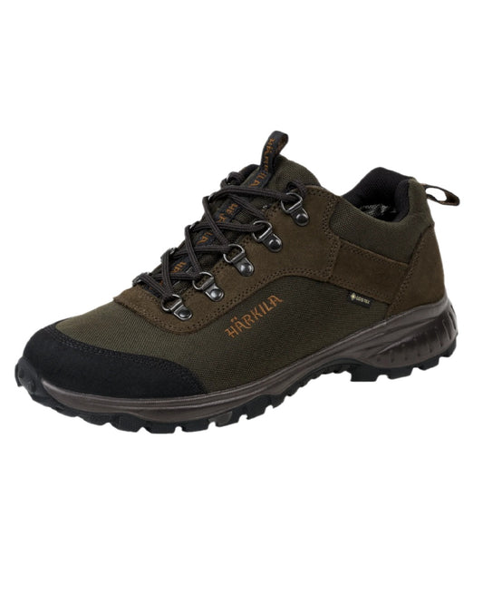Willow Green Coloured Harkila Trail Lace GTX Shoes on white background #colour_willow-green