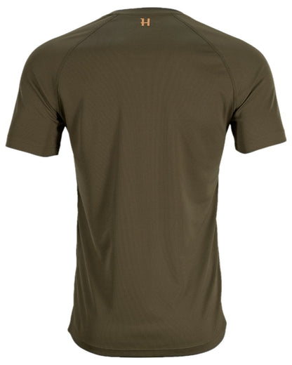 Willow Green Coloured Harkila Trail Short Sleeve T-Shirt on white background #colour_willow-green