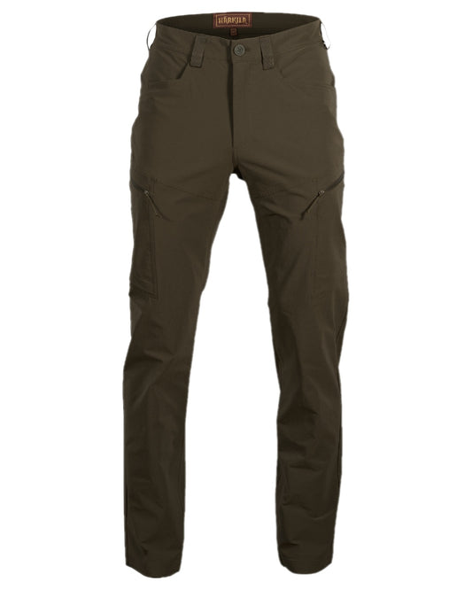 Willow Green Coloured Harkila Trail Trousers on white background #colour_willow-green