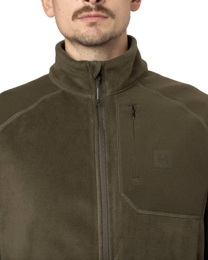 Willow Green Coloured Harkila Venjan 2.0 Fleece Jacket on white background #colour_willow-green