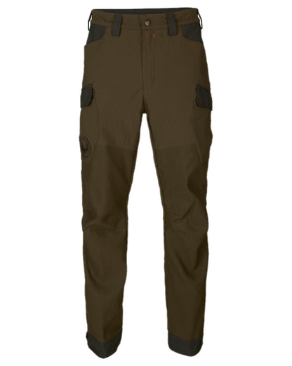 Willow Green Coloured Harkila Wildboar Pro Move Trousers on white background #colour_willow-green