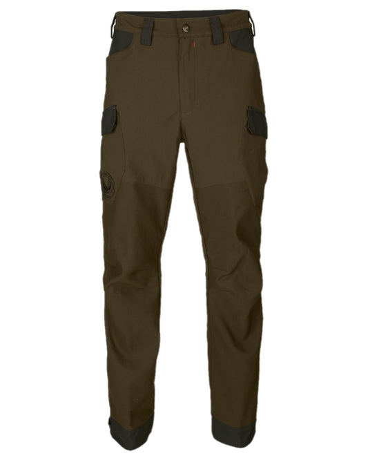 Willow Green Coloured Harkila Wildboar Pro Move Trousers on white background #colour_willow-green