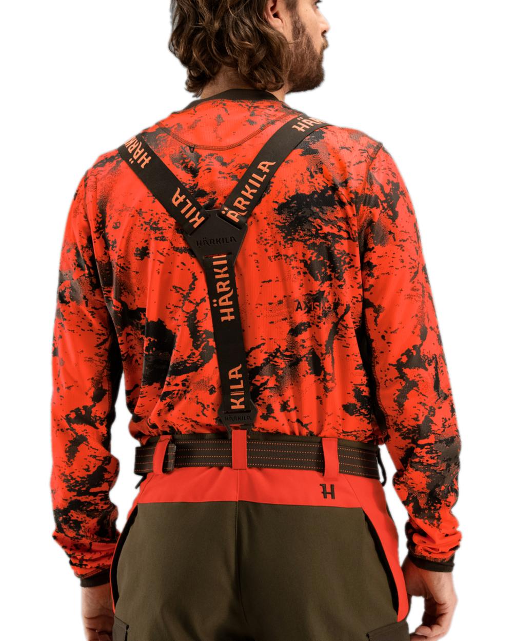 Brown Orange Blaze Coloured Harkila Wildboar Pro Tech Belt on white background #colour_brown-orange-blaze