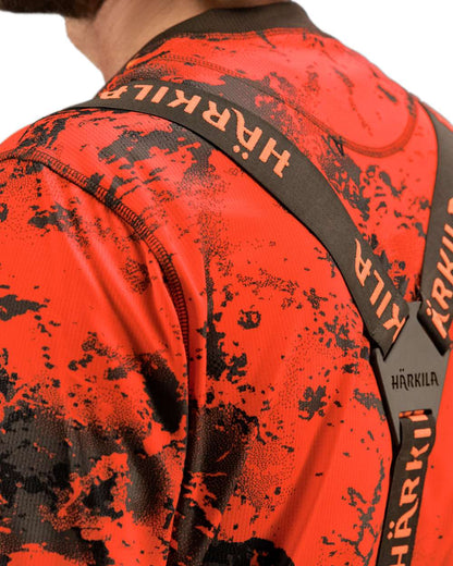 Brown Orange Blaze Coloured Harkila Wildboar Pro Tech Braces on white background #colour_brown-orange-blaze