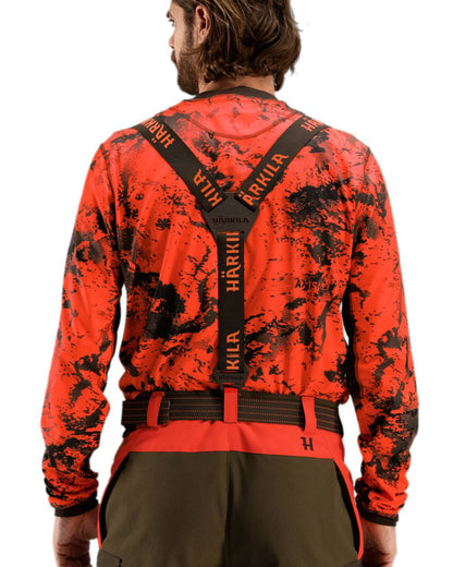 Brown Orange Blaze Coloured Harkila Wildboar Pro Tech Braces on white background #colour_brown-orange-blaze