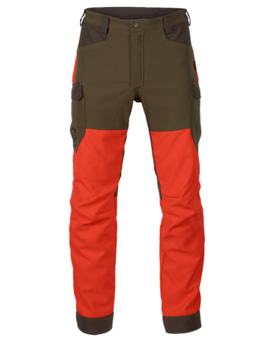 Wildboar Orange Willow Green Coloured Harkila Wildboar Pro Trousers on white background #colour_wildboar-orange-willow-green