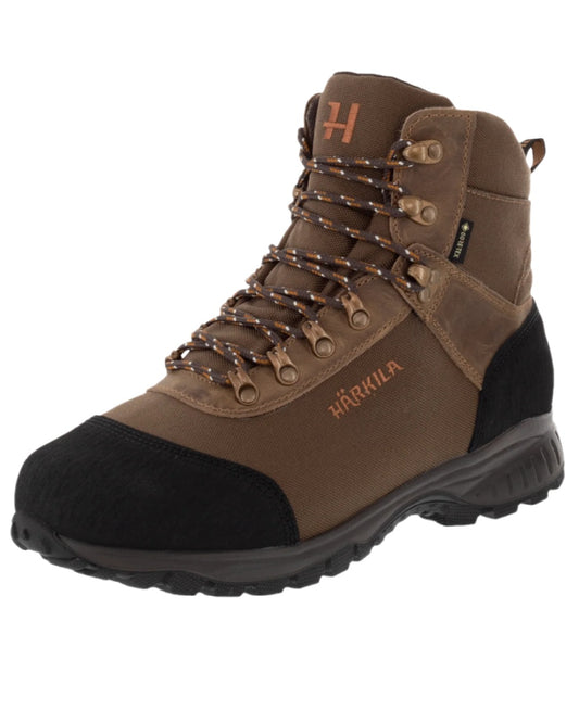 Mid Brown Coloured Harkila Wildwood GTX Waterproof Boots on white background #colour_mid-brown