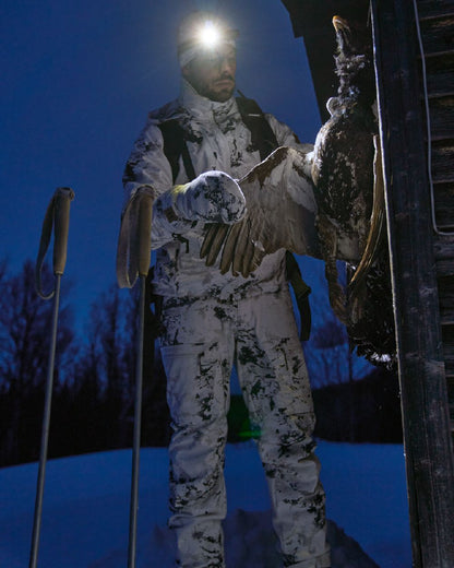 AXIS Snow Coloured Harkila Winter Active WSP Jacket on snow background #colour_axis-snow