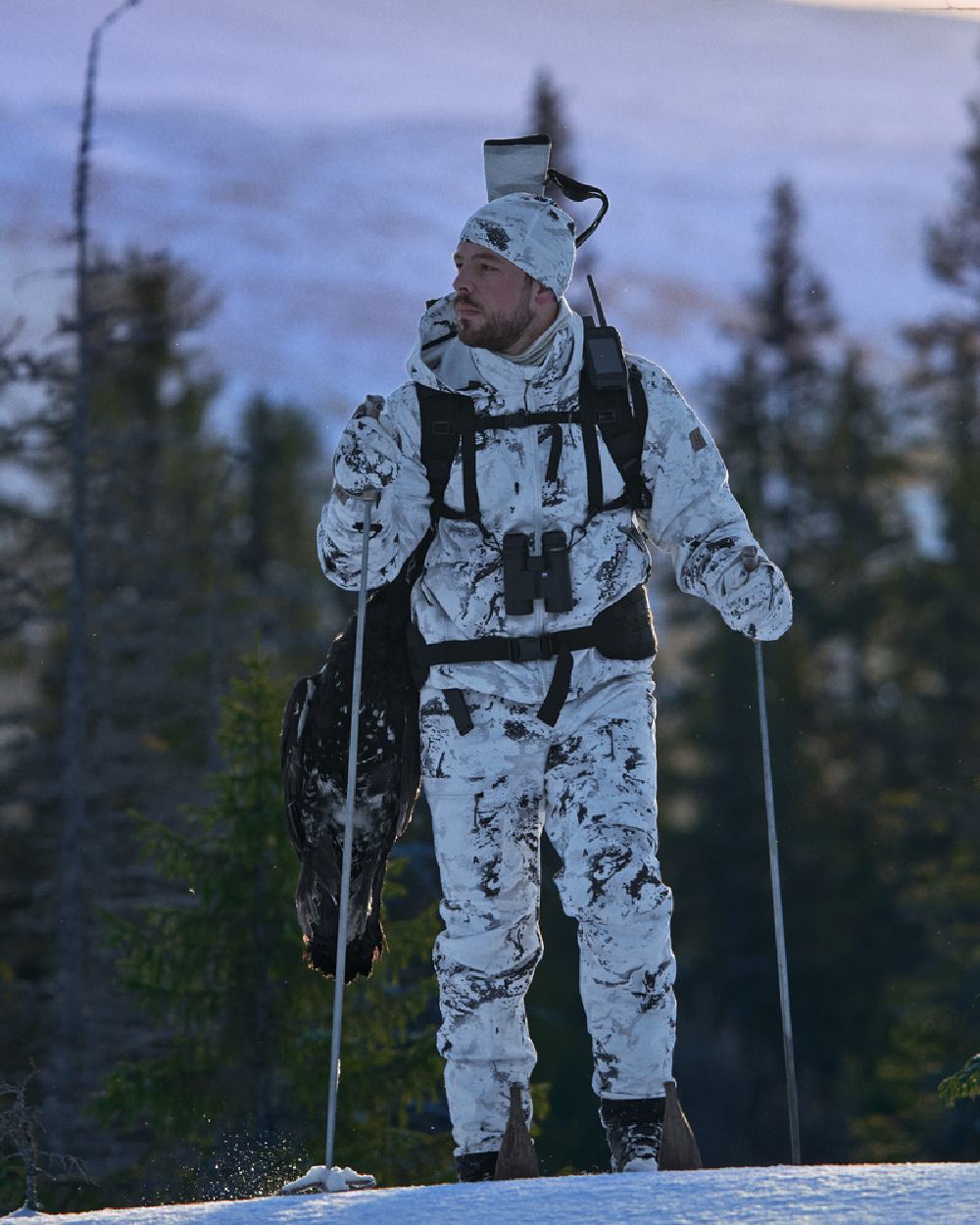 AXIS Snow Coloured Harkila Winter Active WSP Jacket on snow background #colour_axis-snow