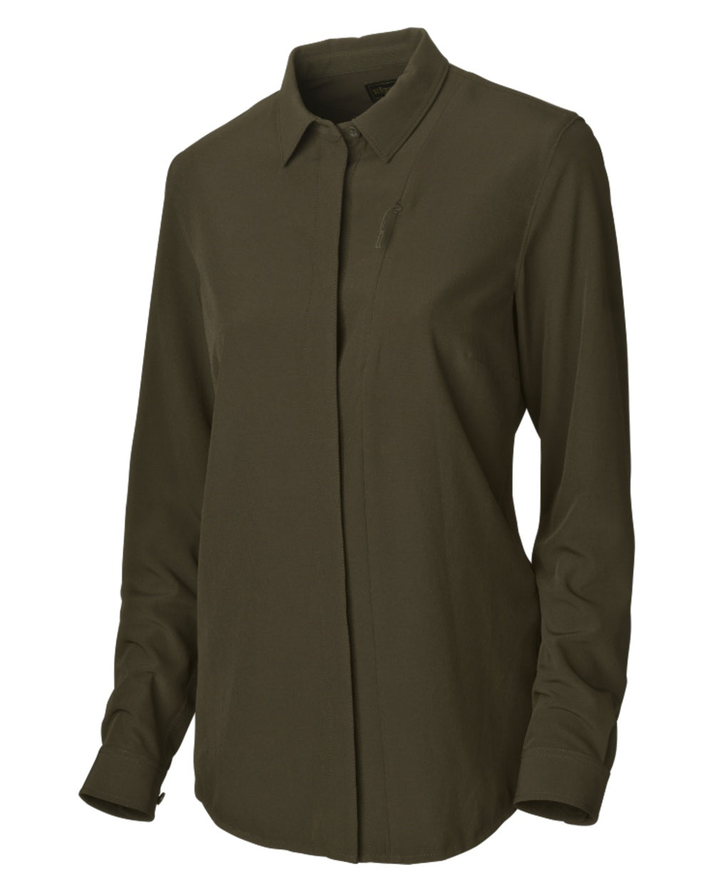 Willow Green Coloured Harkila Womens Herlet Tech Shirt on white background #colour_willow-green