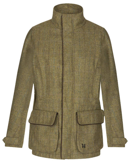 Olive Coloured Harkila Womens Jura GTX Jacket on white background #colour_olive