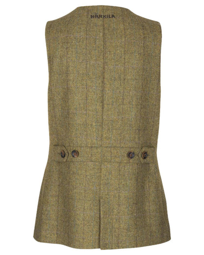 Olive Coloured Harkila Womens Jura Shooting Waistcoat on white background #colour_olive