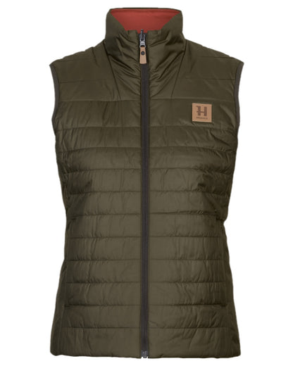 Willow Green Arabian Spice Coloured Harkila Womens Kalix HSP Waistcoat on white background #colour_willow-green-arabian-spice