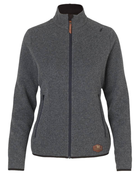 Slate Grey Coloured Harkila Womens Metso Full Zip Fleece Jacket on white background #colour_slate-grey