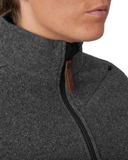 Slate Grey Coloured Harkila Womens Metso Full Zip Fleece Jacket on white background #colour_slate-grey