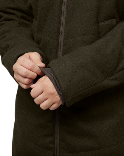 Willow Green Coloured Harkila Womens Metso Winter Jacket on white background #colour_willow-green
