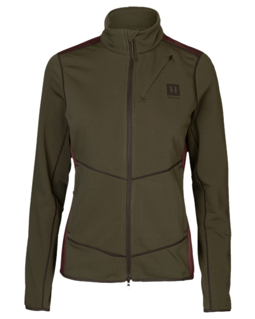 Willow Green Coloured Harkila Womens Oda Fleece Jacket on white background #colour_willow-green